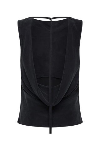 Draped Cowl Top | Black