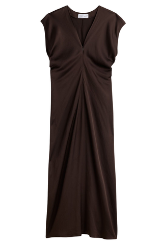 Monde Drape Bias Maxi Dress | Black Coffee
