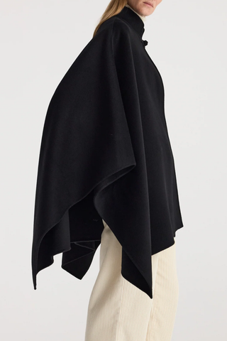Double-Faced Pankou Poncho | Black