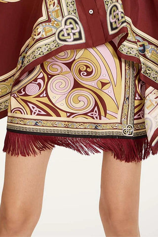 Mini Foulard Skirt With Fringe | Kells Placeé