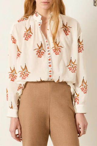 Kiki Persimmon Flower Shirt | Off-White