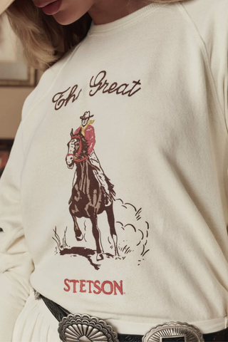 The College Sweatshirt Stetson Graphic | Washed White