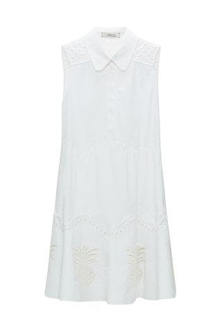 Poplin Power Dress | White