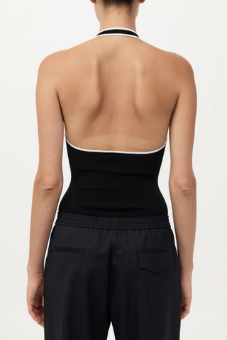 Fine Line Halter Top | Black