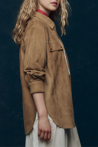 The Suede Traveler Jacket | Golden Brown