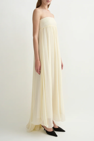 Solene Strapless Dress | Butter Yellow