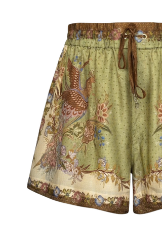 Indra Relaxed Short | Khaki Scarf Floral