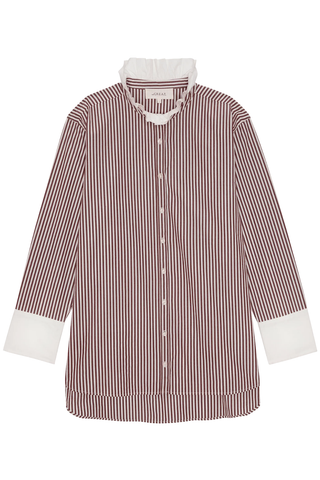 The Ruffle Neck Shirt | Yorkshire Stripe