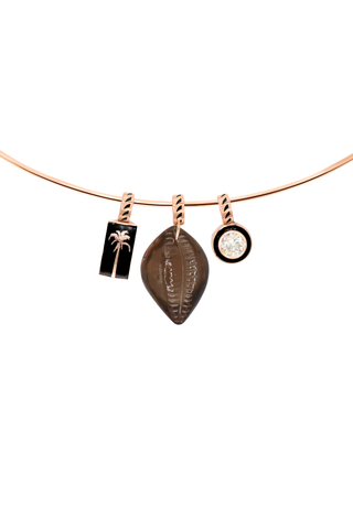 Round Diamond with Black Enameling Charm