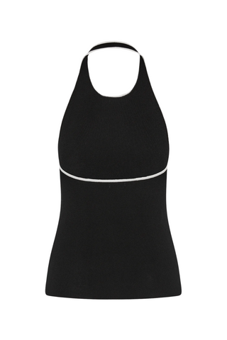 Fine Line Halter Top | Black