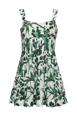 green and white toile dress Toile Print Dress