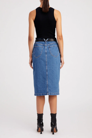 Coco Denim A-Line Pencil Skirt | Classic Blue