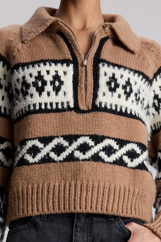 Carter Merino Fairisle Sweater | Camel Multi