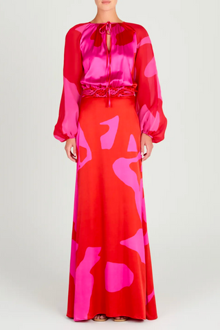 Messina Dress | Vermillion Pink Floral