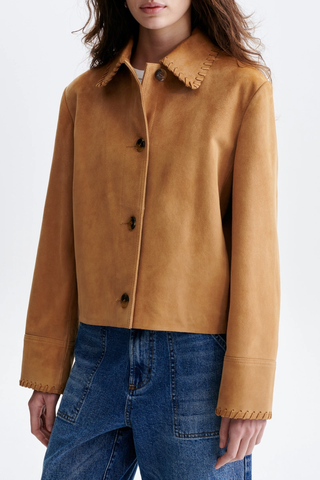 Hector Short Suede Jacket | Camel