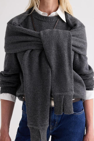 Shrug Cashmere Crewneck | Charcoal Grey