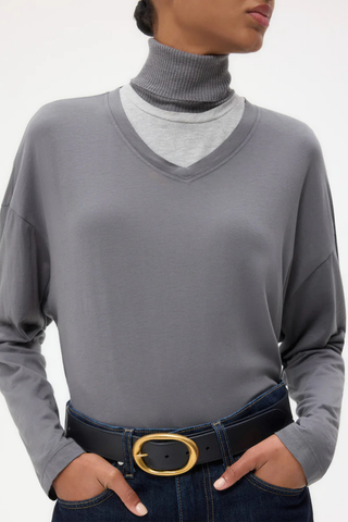 LS High V Shirt | Charcoal