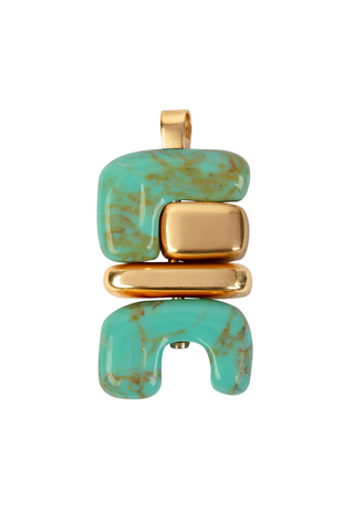 Fire Totem | Turquoise and Yellow Gold