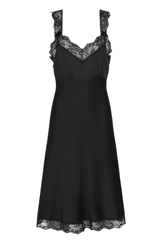 Paola Silk Midi Dress | Black