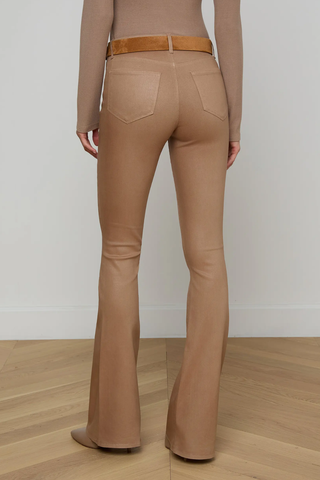 Marty Coated Flare Jean | Cappuccino