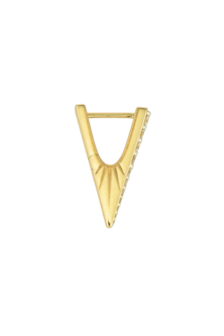 Small Diamond V Hoop Earring | Single