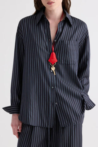 Big Joe Silk Shirt | Blue Nights/Turkish Coffee