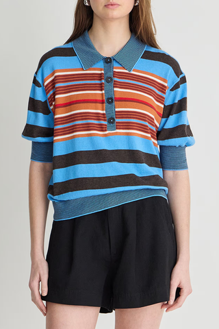 Oda Polo | Blue Multi Stripe