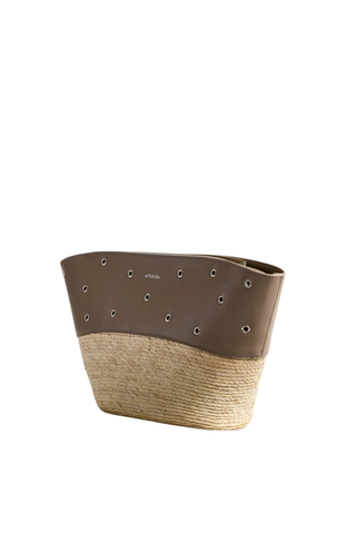 Basket Clutch | Tahini/Silver