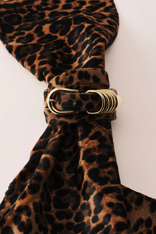 Hollyhock Animal Belt | Dark Jaguar / Gold