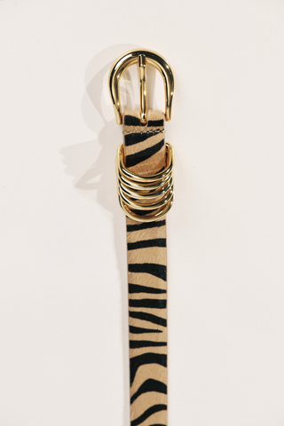 Hollyhock Animal Belt | Neutral Zebra / Gold