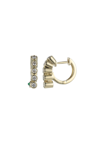Tubbo Mini Diamond And Emerald Earrings