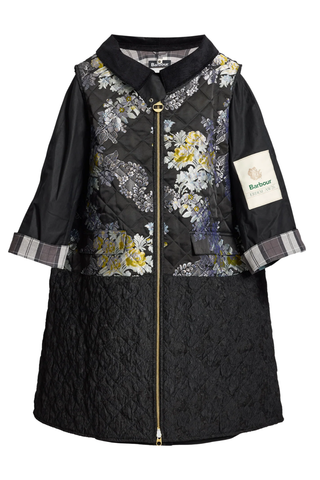 Embroidered Jacquard Gilet Barbour Coat | Black