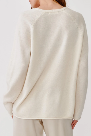 Samson Relaxed Saddle Raglan Cardigan | Gardenia