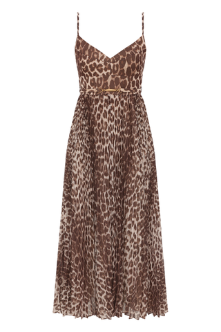 Sunray Pleated Picnic Dress | Leopard