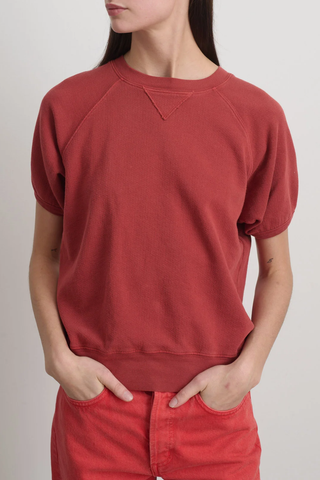 Short Sleeve Sweatshirt | Faded Tomato Overdye
