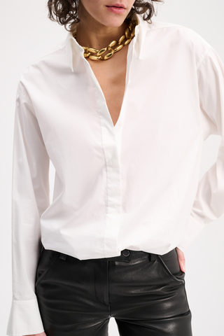 Poplin Power Blouse | Pure White