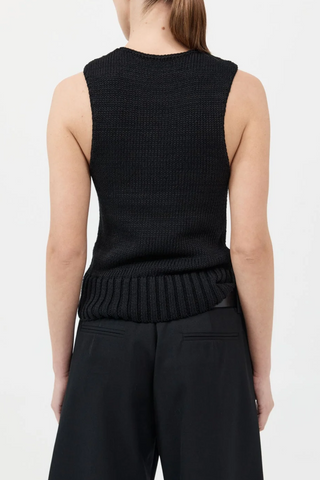 Linen Silk Blend Tank | Black