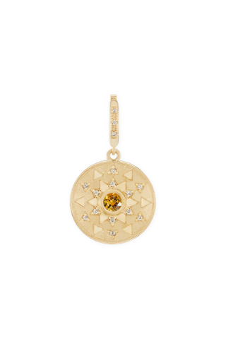 Mini Sun Sign Medallion | Citrine