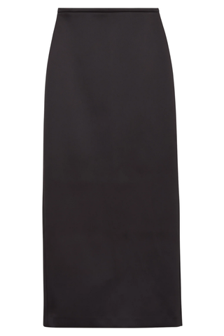 Column Satin Skirt | Black