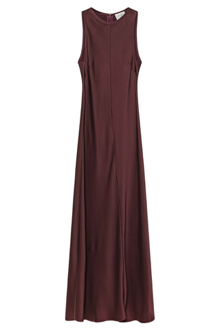 Satin Envers Sleeveless Dress | Chocolat Noir
