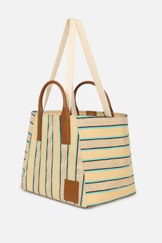 The Riviera Tote | Turquoise Stripe