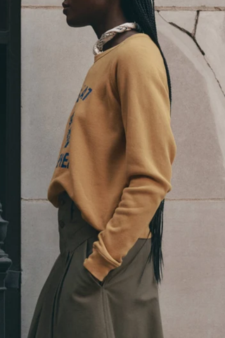 The Fleece Rookie Sweatshirt W/ Growling Panther Graphic | Mustard