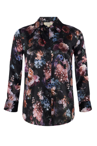 Dani Silk Blouse | Black Multi Vintage Oil Flower