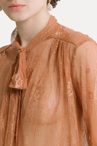 Chantilly Lace Bow-Tie Shirt | The