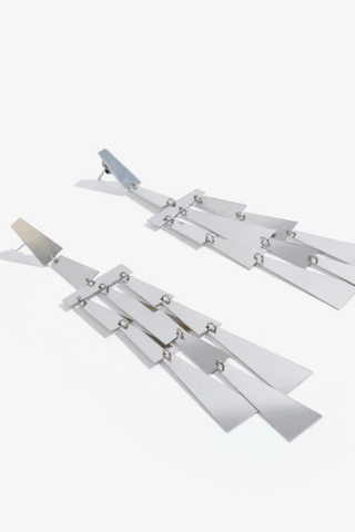 Winona Large Fringe Earrings | Silver