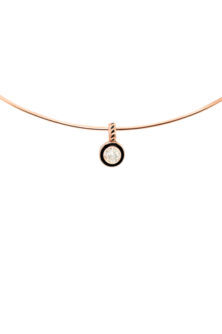 Round Diamond with Black Enameling Charm