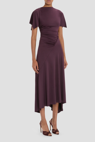 Blousey Midi Dress | Black Currant