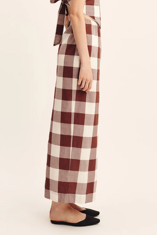 Mira Skirt | Mocha Gingham