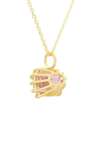 East West Kunzite Basket Pendant
