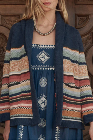 The Mountain Lodge Cardigan | Taos Stripe